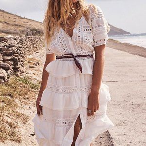 NWT LoveShackFancy Rebecca dress in white size M